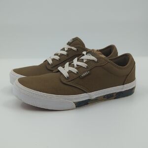 VANS Atwood Camo Sidewall Military Sneaker Olive Big Kid Sz 5